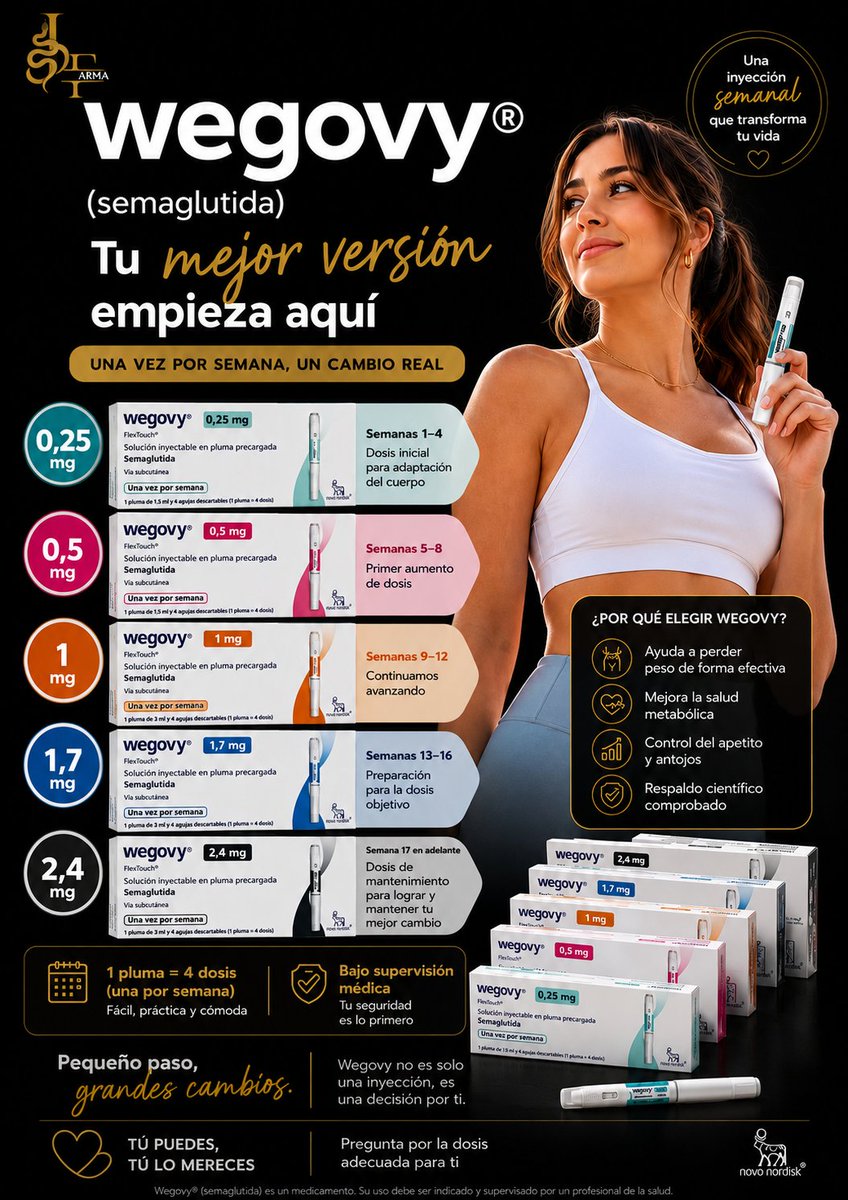 holynaight291's tweet photo. Tenemos wegovy a precios mega asecibles 

Aprovecha este mes de descuento que tenemos para ti en 

FARMA JOR

Mandame msj para mayor información 

#GLP1
#wegovy 
#semaglutida
#tirzepatida 
#ozempic https://t.co/6mumXStklW