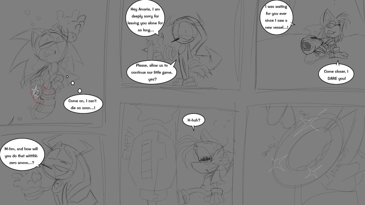 PhantomStar251's tweet photo. Who ya'll know who remembers that one, I do, I don't really like how I rushed it but um, here's the new comic format (uncolored cuz lazy, hopefully I can break out of this art block and come back and color it) but yea uh #AmelliasYuriSlop #mogahog https://t.co/Nop5xE322I