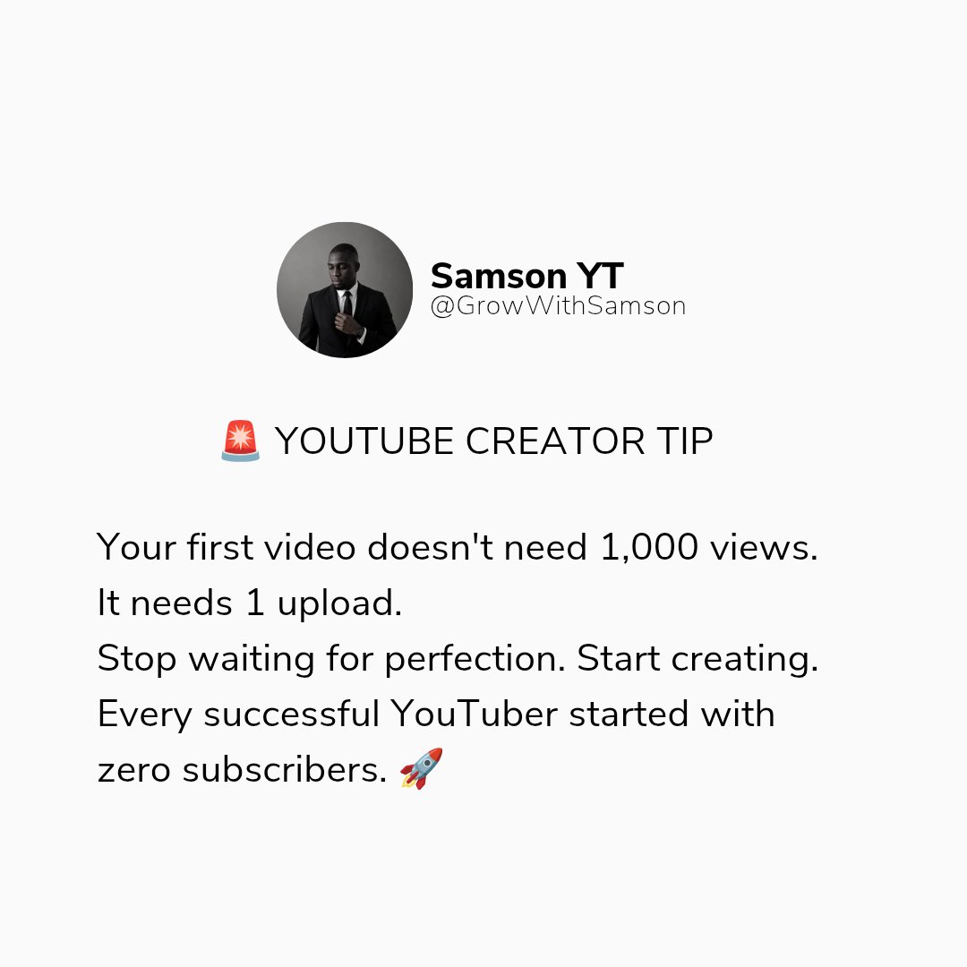 GrowWithSamson's tweet photo. YouTube Creators tip you should know as a channel owner 
#goviral #YouTubeTips #ContentCreator https://t.co/cFNJCwAn2j