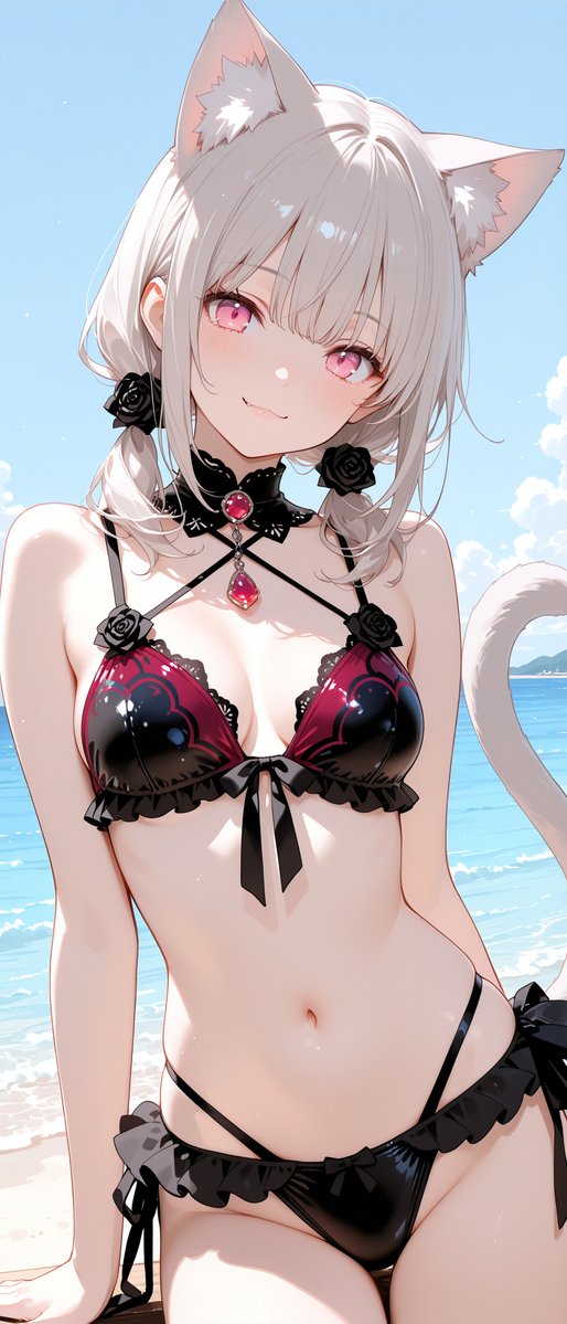 aki_aiart's tweet photo. おはようございます☀️
今日も海辺を満喫中のみしろちゃんです🌊✨

「いつもよりちょっとだけ大人っぽい私だよっ🌹」
#AIイラスト
SFW anime-style illustration. https://t.co/FF78TpwWlL