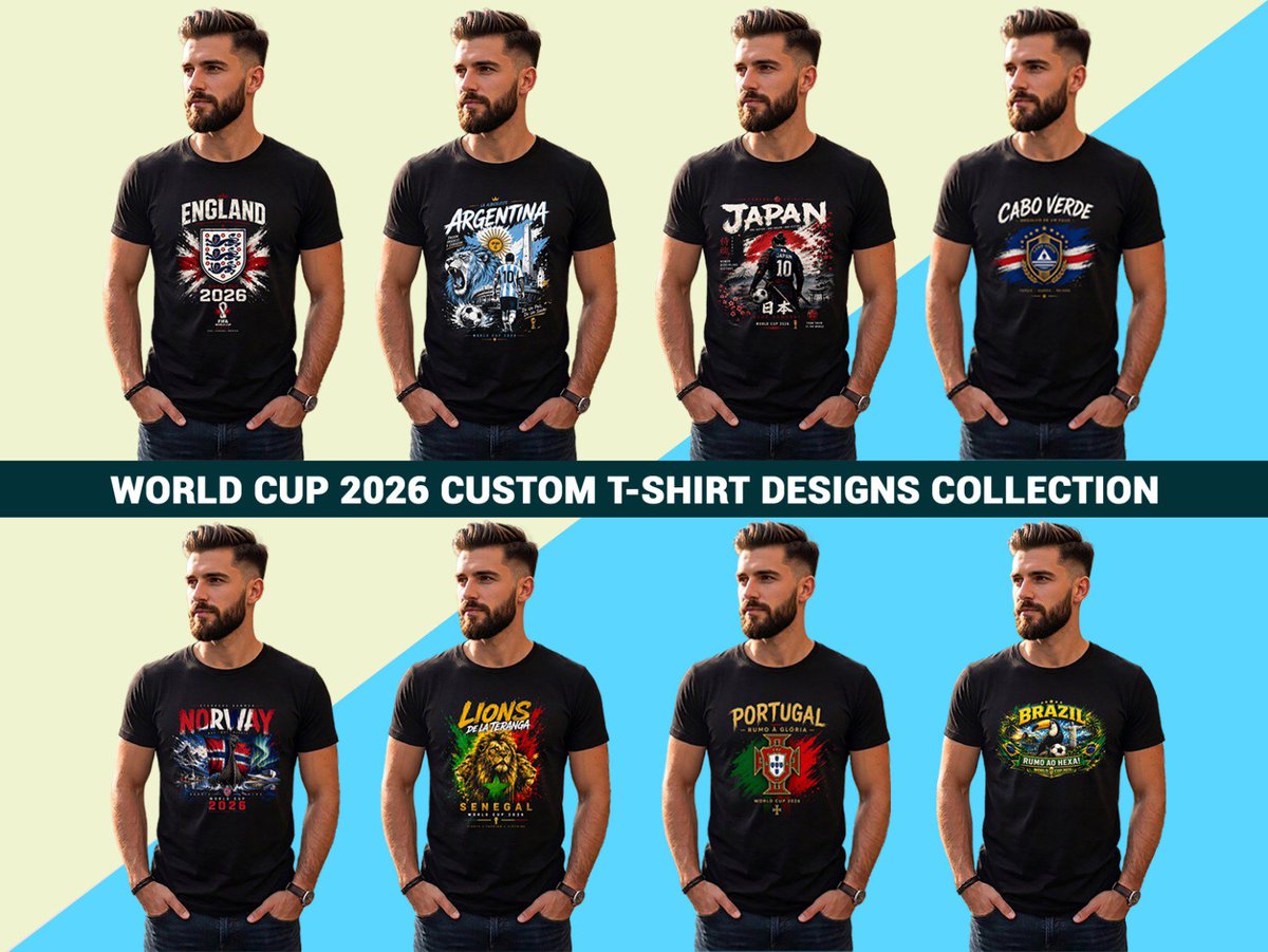 MursalinTees's tweet photo. World Cup 2026 Football T-Shirt Design Collection ⚽

Looking for custom T-shirt designs for your brand?

👉 Explore my portfolio: https://t.co/ofSoLnzP5D

#fifaworldcup #tshirtdesign #onlinestore #clothingbrand #merchdesign #football #printondemand #fiverrseller https://t.co/fHRj8IT5eH
