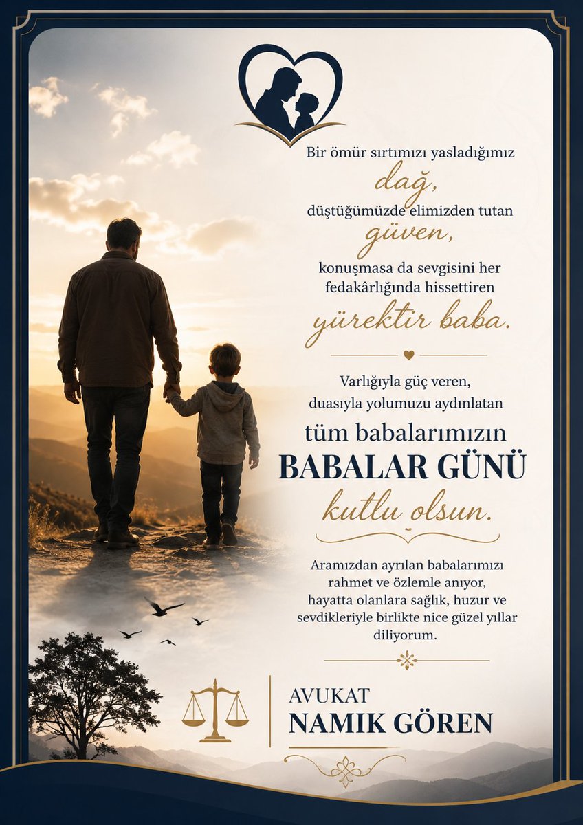 namikgorentr's tweet photo. Bir ömür sırtımızı yasladığımız dağ, düştüğümüzde elimizden tutan güven, konuşmasa da sevgisini her fedakârlığında hissettiren yürektir baba. Varlığıyla güç veren, duasıyla yolumuzu aydınlatan tüm babalarımızın Babalar Günü kutlu olsun. Aramızdan ayrılan babalarımızı rahmet ve özlemle anıyor, hayatta olanlara sağlık, huzur ve sevdikleriyle birlikte nice güzel yıllar diliyorum.
