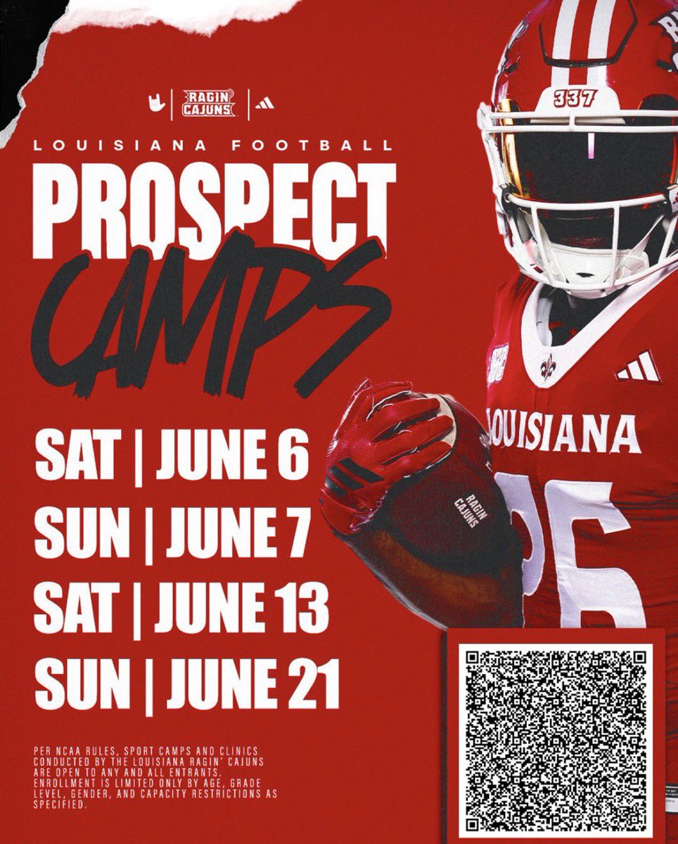 Cayden_2029's tweet photo. I will be in Lafayette tomorrow attending the @RaginCajunsFB camp. Excited to show my abilities and learn new skills from the coaches!
@CoachThomas_59 
@michaeldes1 
@leg12tim https://t.co/JuAuCHvbSW
