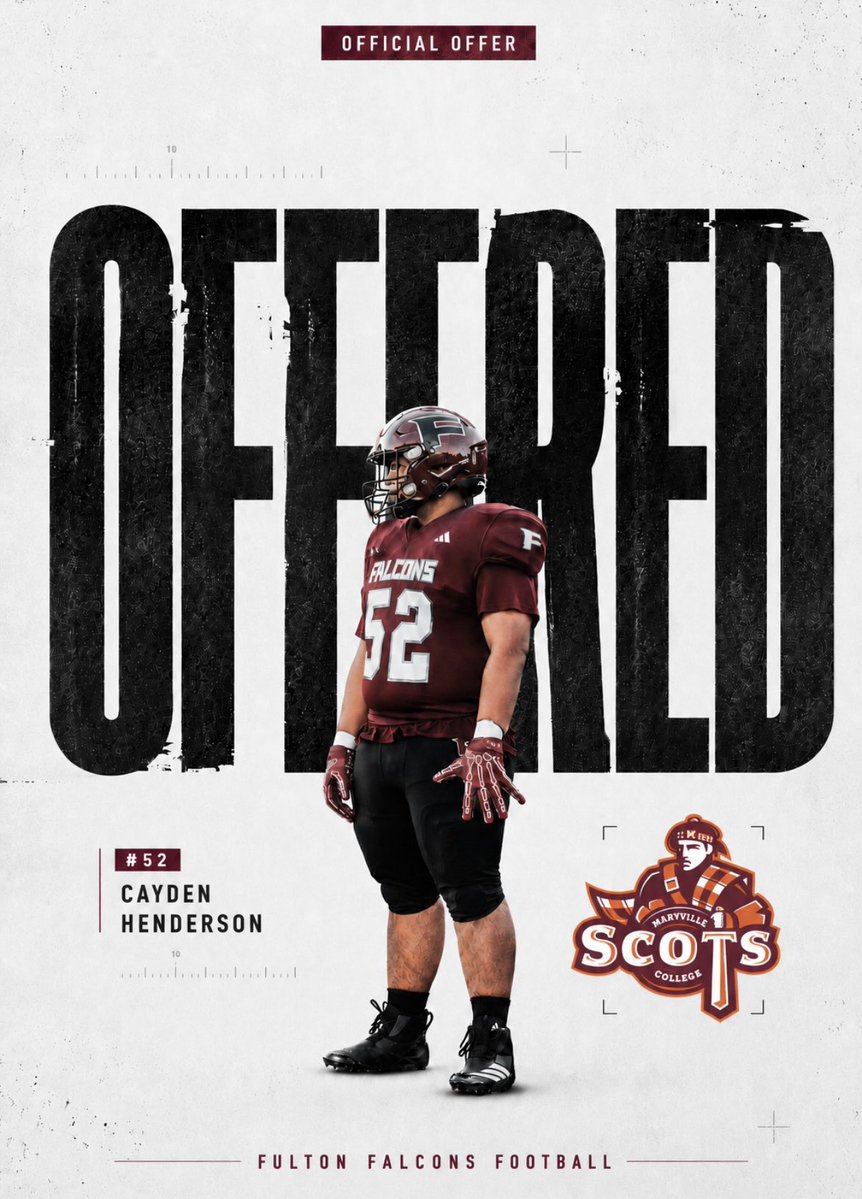 FultonFootball's tweet photo. Cayden Henderson (formerly Cayden Turner) picked up an offer from Maryville College today! https://t.co/E9r8fGKaiv