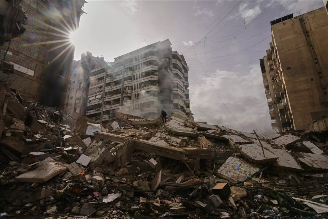 Steve0linger's tweet photo. @sarahadams @FmrRepMTG It's one thing to go after Hezbollah it's another to flatten entire areas and neighborhoods. Maybe you need to look in to the greater Israel project for your show. Then you'll not only be blinded by the "going after terrorist" theme. https://t.co/tcRbk25D6Q