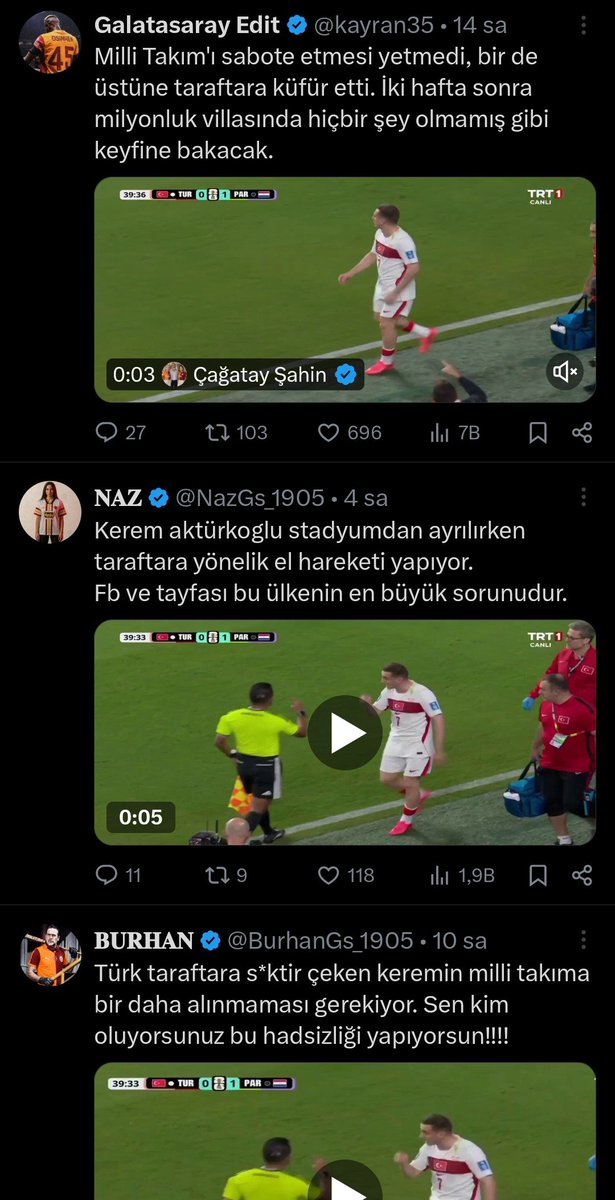 Cilaliiso's tweet photo. Pensilvanya da "Geberen"  Dedenizden mi aldınız bu taktikleri? 

Maçtan çıkarken Paraguay taraftarına tepki gösteren Kerem Aktürkoğluna karşı Fetösaraylıların yaptığı algı. 
Milyonların izlediği maç'ta utanmadan göz göre, göre yalan söylüyorlar. 

#AAG https://t.co/1PLiNGUWh6