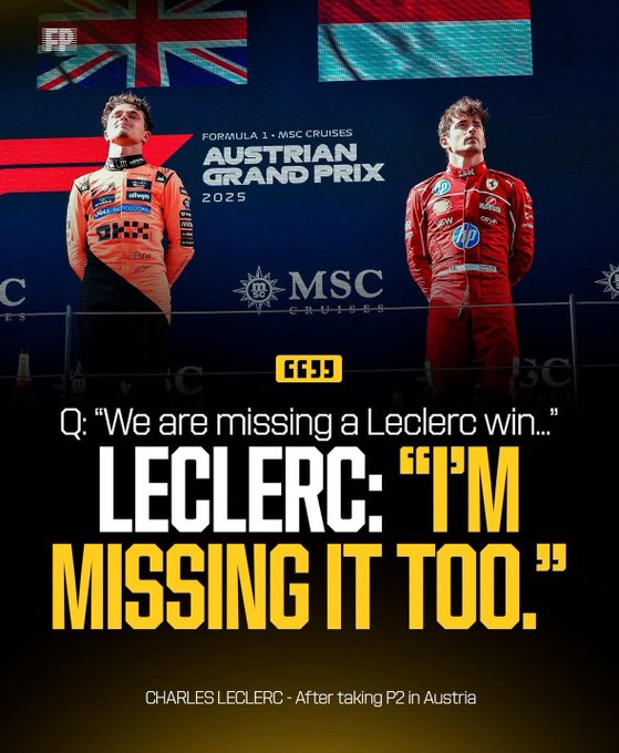 leclercsletters's tweet photo. NEED him on the top step soon https://t.co/2umcI7TleR
