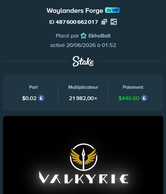 Ekhobait's tweet photo. Waylanders Forge !!!!! What a slot ! seriously , i am farming @ValkyrieXStudio best provider this year for sure , thks @Stake and @ProdigyDDK you are the best guys !! 🍀👀🍀👀💞my best multi so far on it !! https://t.co/yUEDLRAQI6