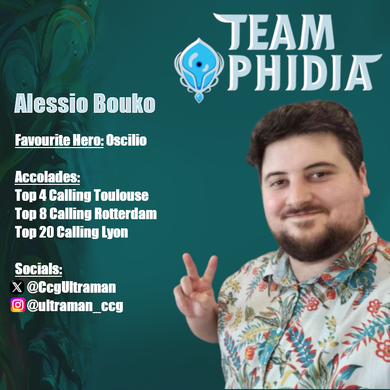 TeamOphidia's tweet photo. Alessio has been a professional player for the last 9 years, proving himself in multiple online card games but never quite in paper.

That was until recently and those back to back results on Oscilio in Toulouse and Rotterdam !

Can he maintain that form until Paris ?! https://t.co/LwU18enVEK