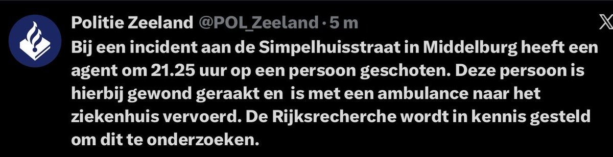 yellow_flame's tweet photo. Bij een incident aan de Simpelhuisstraat in Middelburg heeft een agent om 21.25 uur op een persoon geschoten. Deze persoon is hierbij gewond geraakt en  is met een ambulance naar het ziekenhuis vervoerd. 
Persalarm via @p2kflex  👇👇 https://t.co/Wg8n0aBoCY