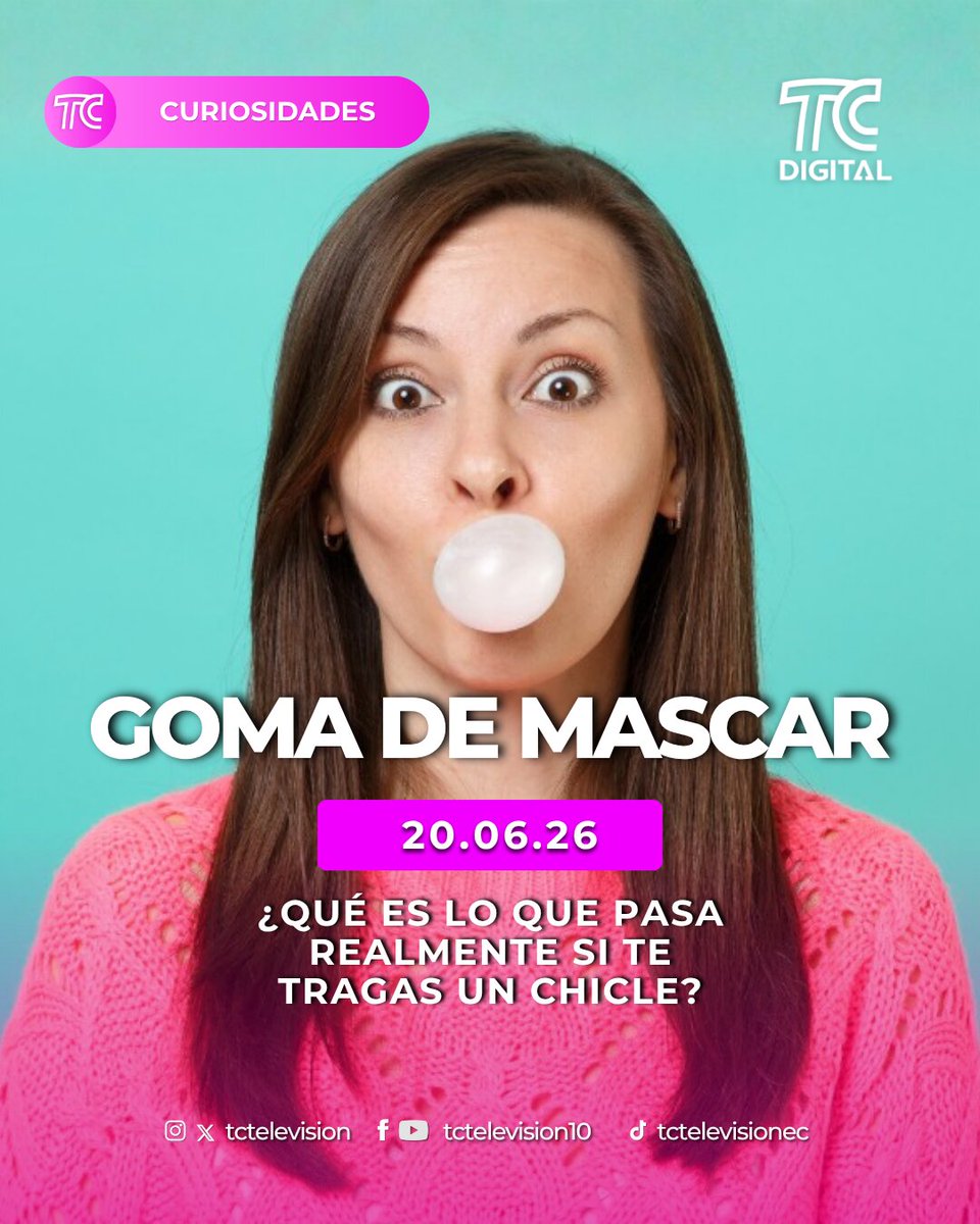 tctelevision's tweet photo. Tragarse un chicle no provoca que permanezca varios años en el estómago. ¿Qué ocurre realmente en el cuerpo?

📲 Te lo contamos aquí: https://t.co/RooMs1sN9J https://t.co/T2UhQeRjJN