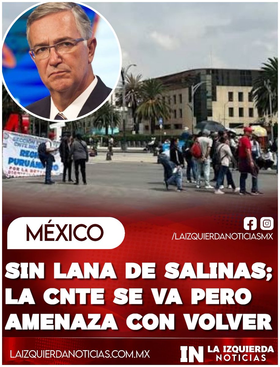 IzqNoticiasMx's tweet photo. ¡QUE SE VAYAN! La CNTE declara receso tras huelga fallida de 20 días sin afectar el Mundial. Amenazan volver más fuertes, pero fueron abandonados por su financista y repudiados como corruptos por su base. ¿El fin de su poder?
"" https://t.co/8UH1eJbpfZ