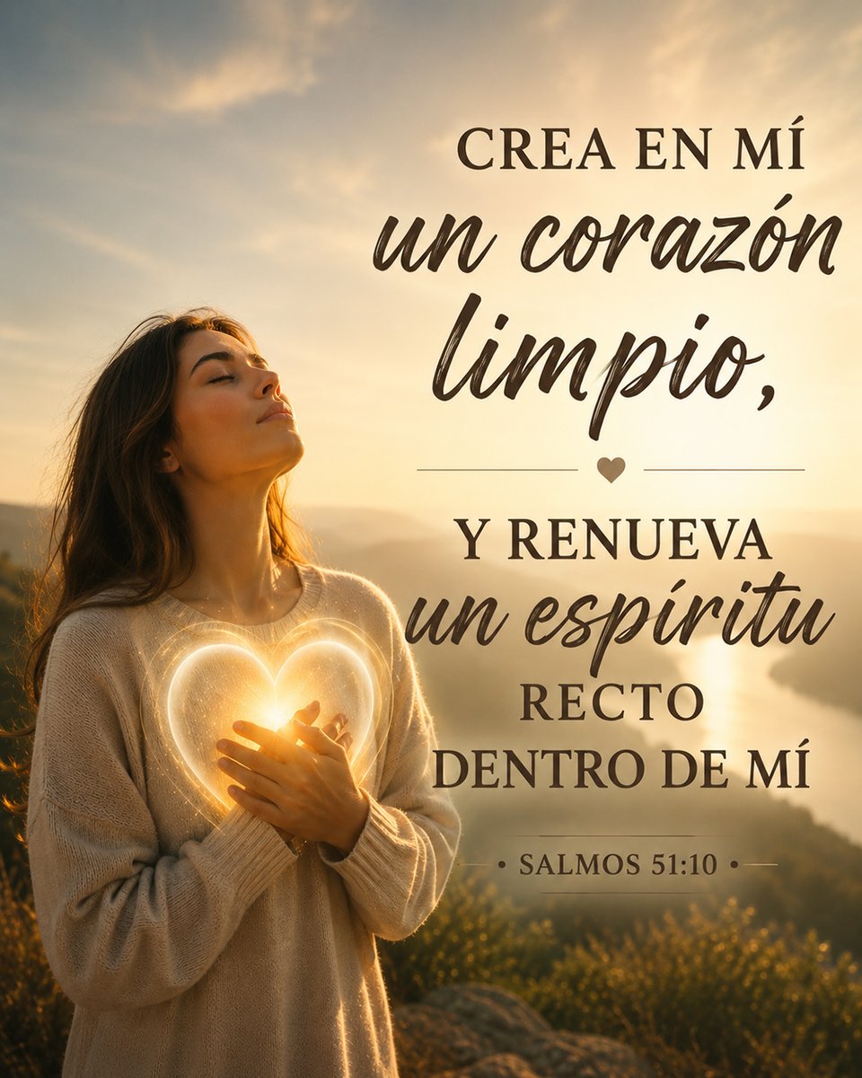 CercaEsta's tweet photo. Oh Dios, crea en mí un corazón limpio, y renueva un espíritu recto dentro de mí— Salmos 51:10

#limpieza #corazón #espiritu #versiculo #creacion https://t.co/MxYQ8n2wJo