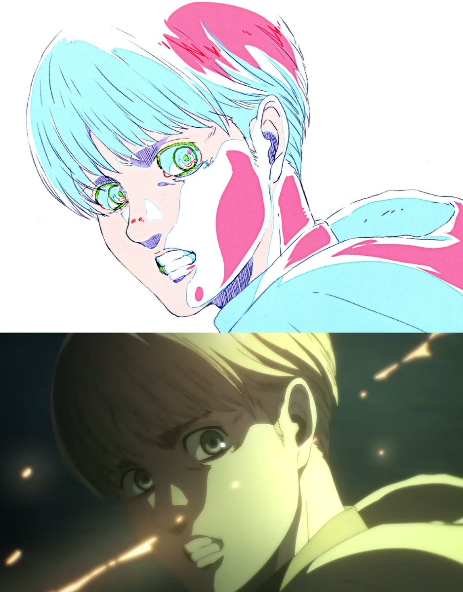 Aot6262's tweet photo. Amazing Genga by Tomohiro Kishi 
Levi's face was way better in the genga https://t.co/cScghKv8b3