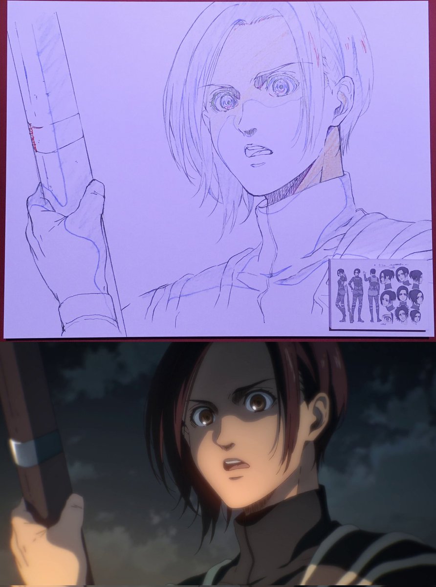 Aot6262's tweet photo. Amazing Genga by Tomohiro Kishi 
Levi's face was way better in the genga https://t.co/cScghKv8b3