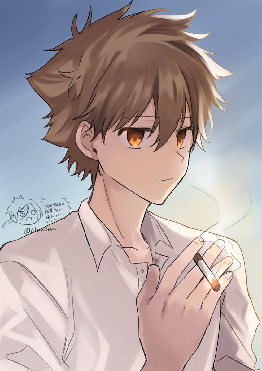 Nux3nn's tweet photo. 🚬吸うボスに夢見てる絵です https://t.co/Xurmzuxd8a