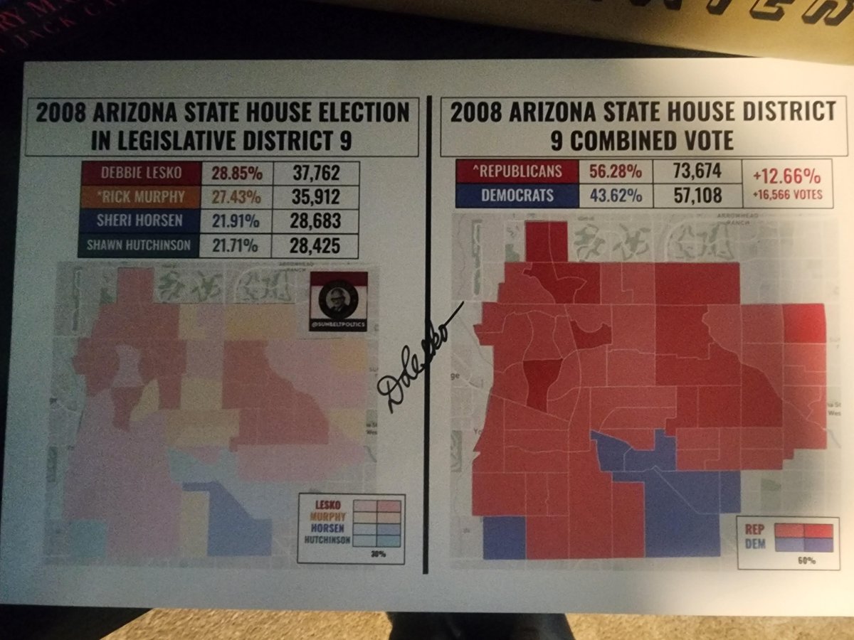 SunBeltPolitics's tweet photo. The first in what is hopefully a growing collection, was able to get my map signed by the fabulous @DebbieLesko.  Big thanks to @SanitySupporter for making this possible!

Excuse my photo quality, I'm fairly bad photos.  Hopefully get to make more of these for various electeds! https://t.co/hOi0V2uHrW