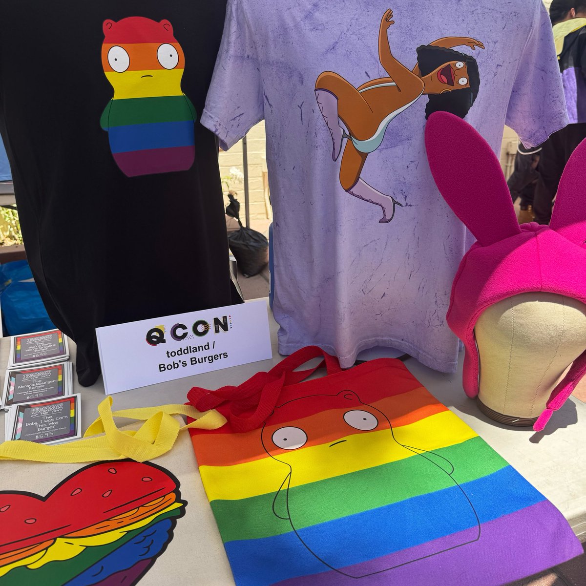 toddlandstore's tweet photo. We’re at Q con in West Hollywood, CA all day today!! Don’t forget to get your pride orders in before it all goes offline end of the month to make room for comic con!! #pride https://t.co/NUcLPYBPHF