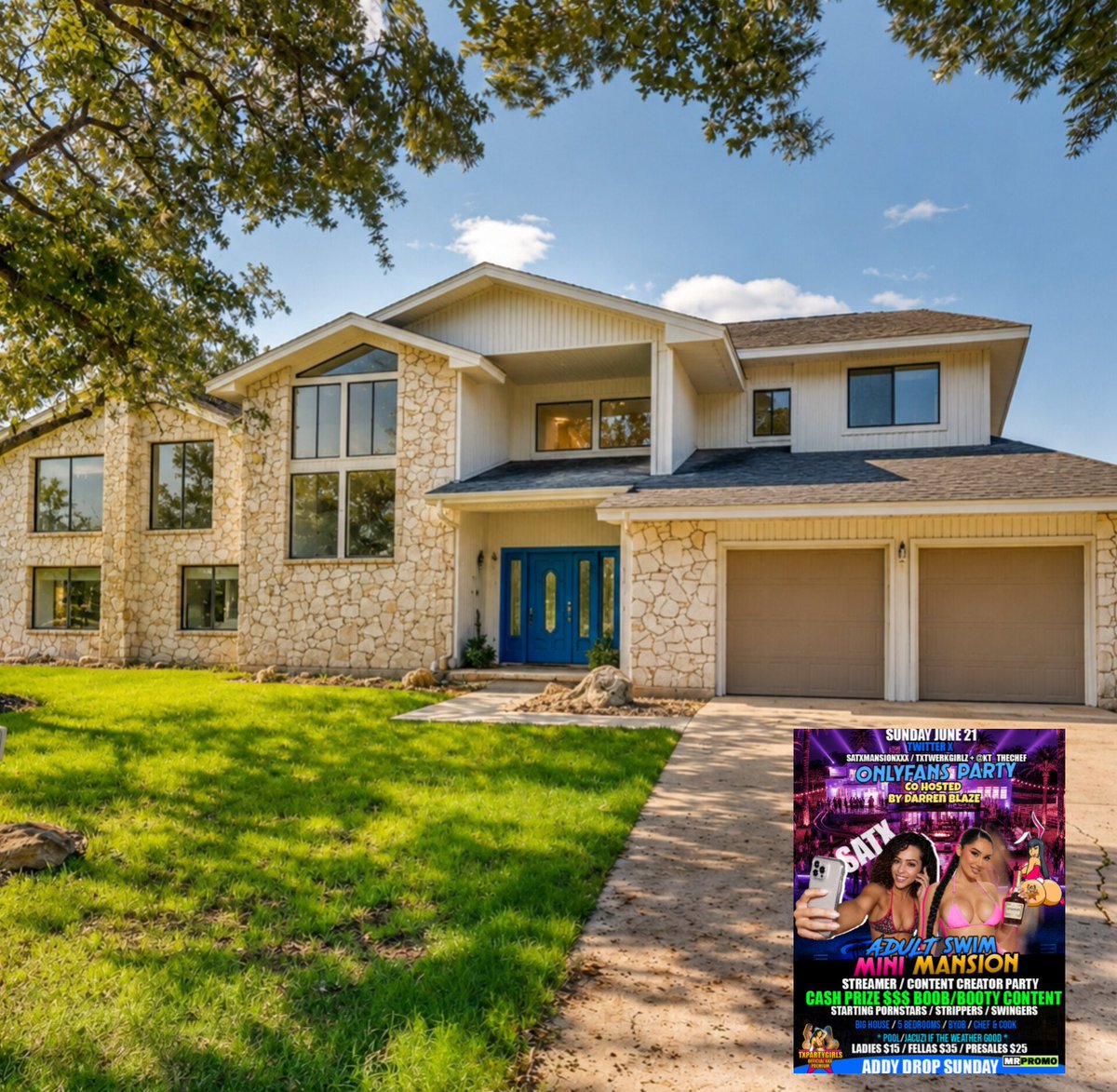 SATXMansionXXX's tweet photo. Official Mansion for the @txtwerkgirlz Party Sunday. Click link below for address and info https://t.co/7kge1M3tus
@Darrenblazeent https://t.co/xPTTIjF7ip
