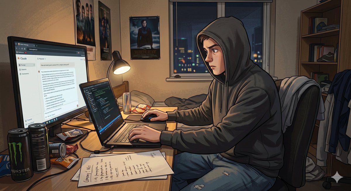 umer_khan's tweet photo. AI has pushed the skill floor so low that even a novice "prompt kiddie" is dangerous. A low-skill attacker used Claude and Codex with vague prompts and still breached 14 companies. The session logs are a wild read! https://t.co/Q0tgQ9SQvR https://t.co/4s7ckWEe8n