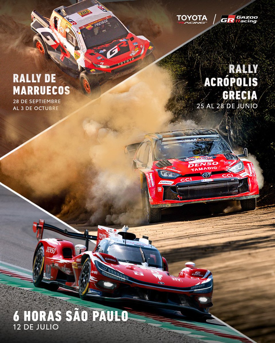 ToyotaGRMX's tweet photo. El camino sigue para nuestro equipo en todas las competencias... 🏁

#ToyotaGazooRacing #TGR #WEC #WRC #W2RC https://t.co/6cXoaPB0gF