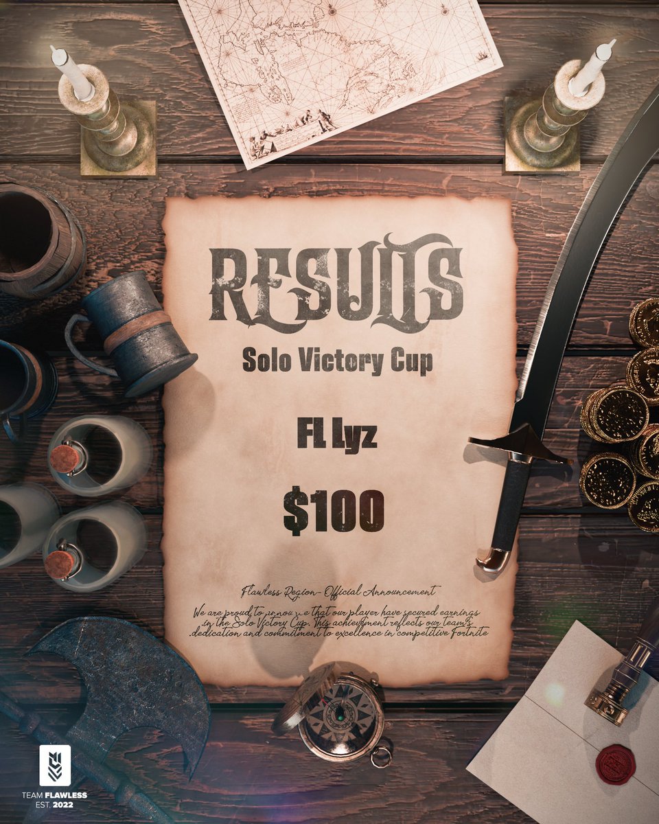 FlawlessRegion's tweet photo. Solo Victory Cup 🖤

@Lyzpumpan1 shines, as he manages to qualify and earn $100 in the Solo Victory Cup 🐐

#FearFlawless 🏆 https://t.co/jXnw6R63fi