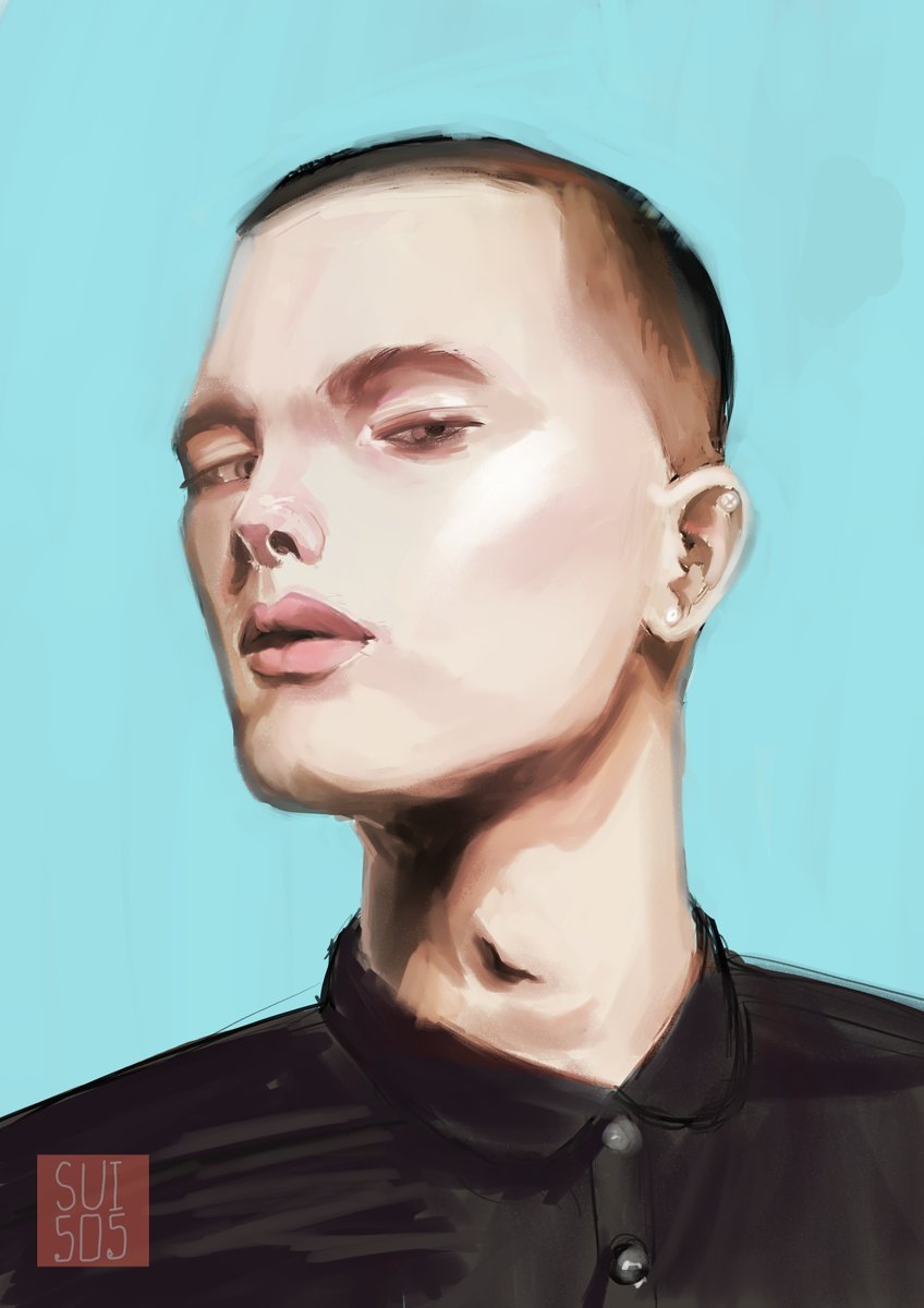 Sui505's tweet photo. portrait study https://t.co/48G3pjbEAN