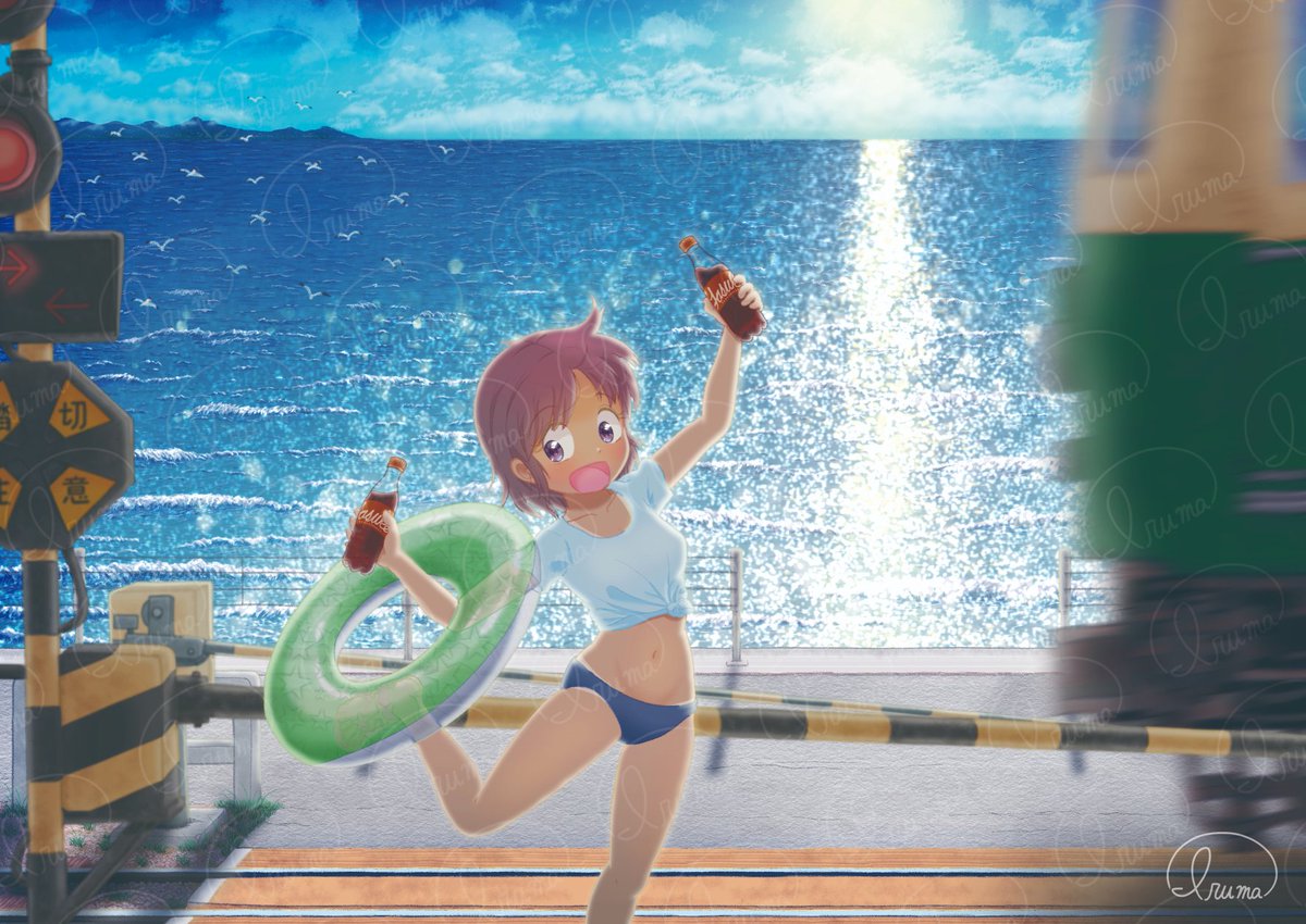 ibaragiya's tweet photo. 「はやくおいでよ！」

（過去絵の再掲です）
#illustration #イラスト #OC #一次創作 https://t.co/YbrH6A0Mh8