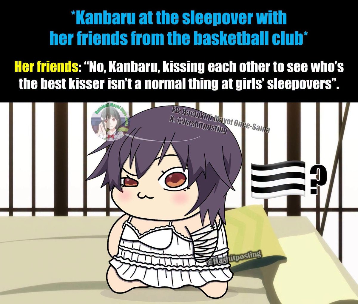 hashitposting's tweet photo. Stop judging them, Kanbaru!
(That flag is for heterosexuals).
#MonogatariSeries #monogatari #bakemonogatari #物語シリーズ #curi #curimonogatari https://t.co/8kTY8QVQW3