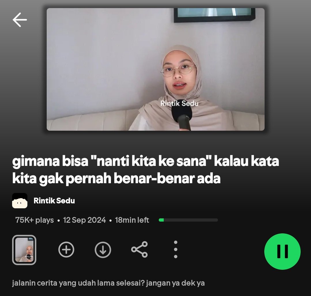 moonnisss's tweet photo. Dengerin ini sambil cerita temen SD ke chatGPT, katanya first love "sebuah cerita yang selesai tanpa pernah dimulai."

Relate banget judul sama deskripsinya, hadir bukan untuk dimiliki :') https://t.co/q1fXnskB7Y