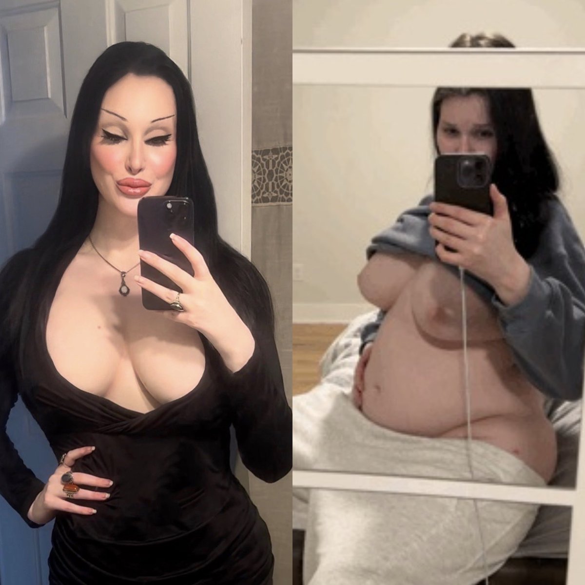 BreathlessBimbo's tweet photo. Look what you all did to me. 😭 Bimbo ➡️ fat piggy girl pipeline 🐷🤰🏻

#feedee #gainer #fatgirl #bbw #gainergirl #fatgainer #weightgaining https://t.co/8Y9Yex4sX7