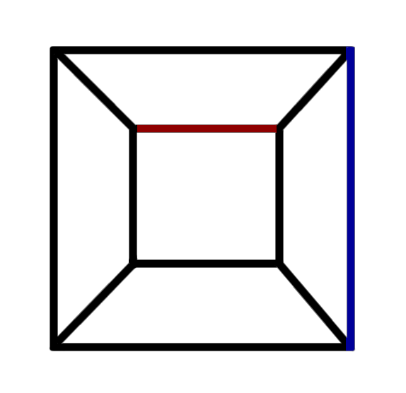 oldiesmuseum's tweet photo. Let me clarify what Billy Carson was getting at when he talked about higher-dimensional beings (4D or beyond).  He gestured with his fingers [at 53:00] and said something like: “…imagine there were one-dimensional people living inside the line…” and explained that his finger wouldn’t look the way we (3D beings) see it.  His point lands much better if we start with a 2D universe as the example — exactly like this classic Dr. Quantum clip that you see below. Watch how a 3D object appears to flat 2D beings. 

Now let’s take the same idea one dimension higher. Imagine a transparent glass cube. All edges are black except two: one translucent red, one translucent blue.  When you look at it normally: 

►The nearest face has mostly black edges + one blue edge
►The farthest face has mostly black edges + one red edge.

Now imagine shining a point light from your position (blue edge side) so the cube casts a shadow onto a flat 2D universe (the world of Dr. Quantum’s beings) behind it. To those 2D inhabitants, the shadow would look like the first image below.

In their 2D reality they would see:

►The red and blue lines appear as if they must intersect if extended.
►Four of the six faces look squished into trapezoids instead of perfect squares.  
►The small square with the red edge actually represents the face closest to their plane.

All of this is just a projection artifact. In true 3D space the colored lines never meet and all faces are perfect squares.

Now go one dimension higher — into 4D.  

The second image below is a 3D projection (what we can draw on a screen) of a tesseract — a true 4-dimensional cube made of 8 cubic “faces.” Six of them look distorted here for the same reason.  In 4D space, the red and blue highlighted squares [which now are part of the skeleton] never intersect even if extended forever — they’re separated along the fourth dimension. 

This is why a 4D civilization would have no practical need for stoplights. Vehicles on roads could cross without colliding by simply being offset in the extra dimension — just like 3D overpasses, but without needing “height” in our limited perception. Higher-dimensional beings or vehicles could therefore appear to pass through solid objects or phase in/out of our reality… not magic, just extra-dimensional movement.

Here is the entire Dr. Quantum video:
https://t.co/7sgIm6Afnn

#HigherDimensions #Tesseract #BillyCarson #UAP