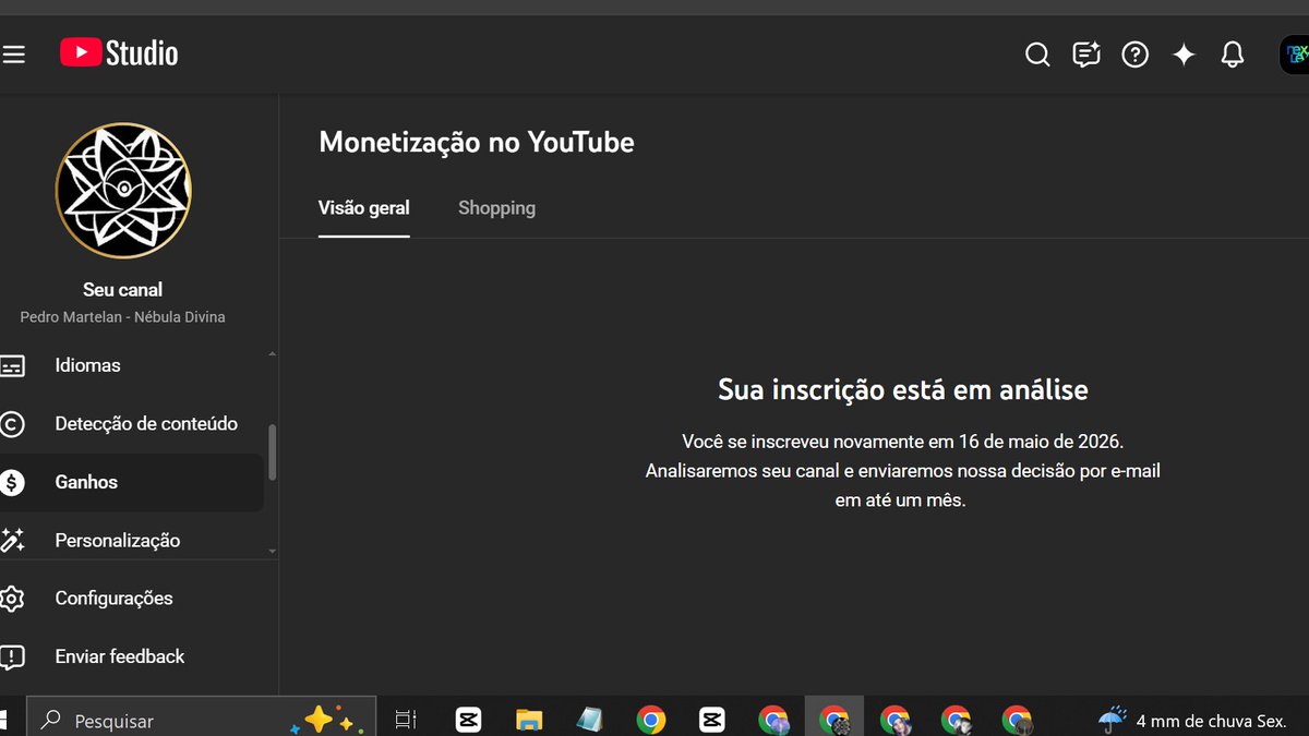 ander___andrade's tweet photo. Hi @TeamYouTube 
! I need help with the monetization review for my two channels. Both were submitted on May 16th and have now passed the 30-day 
Channel1:
[https://t.co/j7fJFTq8AG] 
Channel 2: [https://t.co/6vBzDjZSSC] I've attached screenshots showing the dates. Thanks! https://t.co/De0cpIn3NU