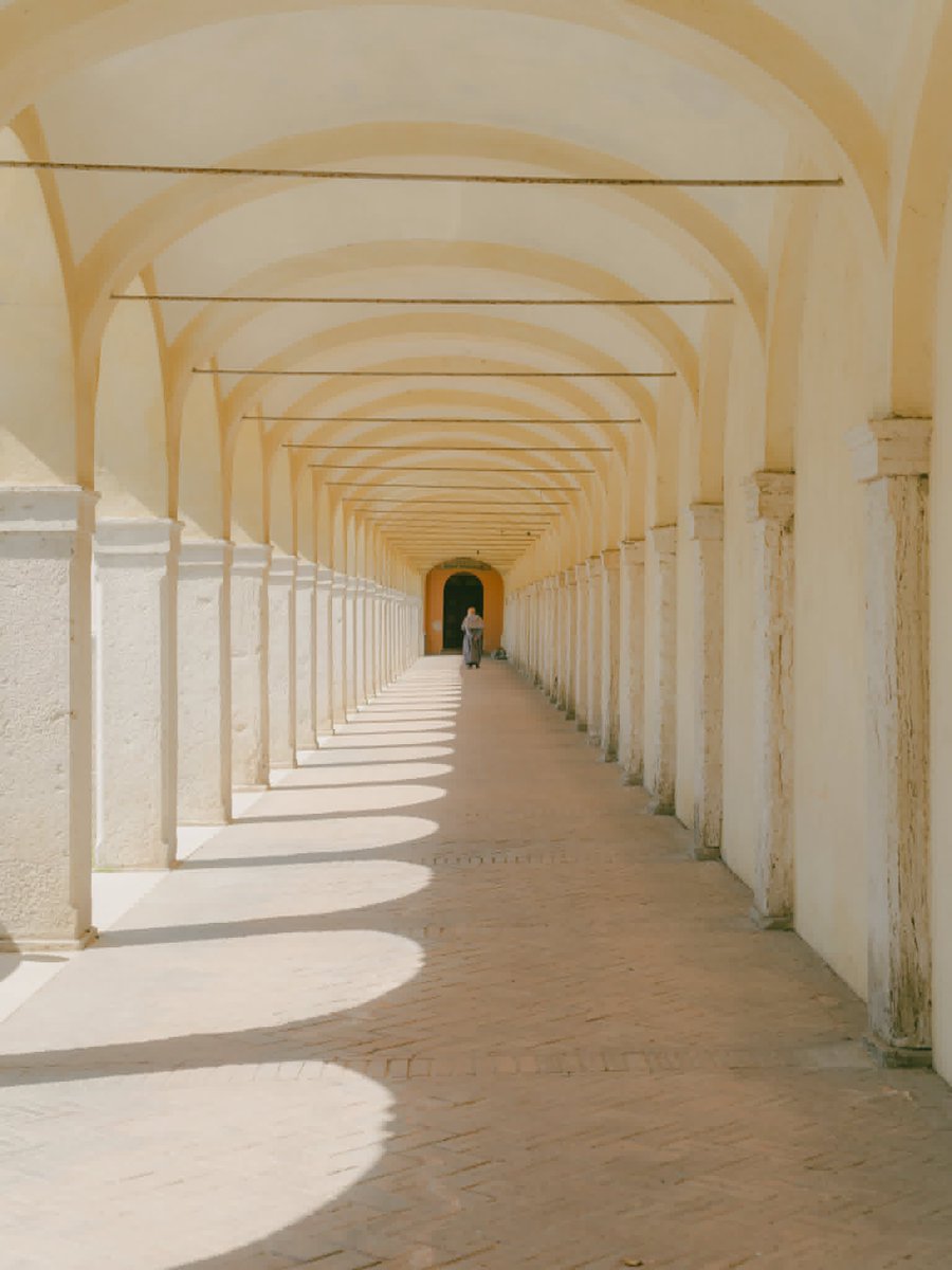 ERTourism's tweet photo. Frozen in time, surrounded by pastel colours and geometric patterns. This is the Sanctuary of Santa Maria in Aula Regia, not far from Comacchio's centre 
Ph. tamaraquadrelli | #inEmiliaRomagna #VisitEmiliaRomagna https://t.co/qrqPy0lRPZ