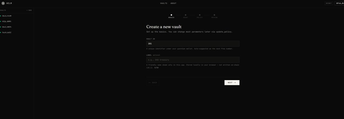 Helmprotocol's tweet photo. 5 vaults. Wizard works.  

https://t.co/58Pt5hstx2

Next on Mainnet. https://t.co/RUmilM3JZ9
