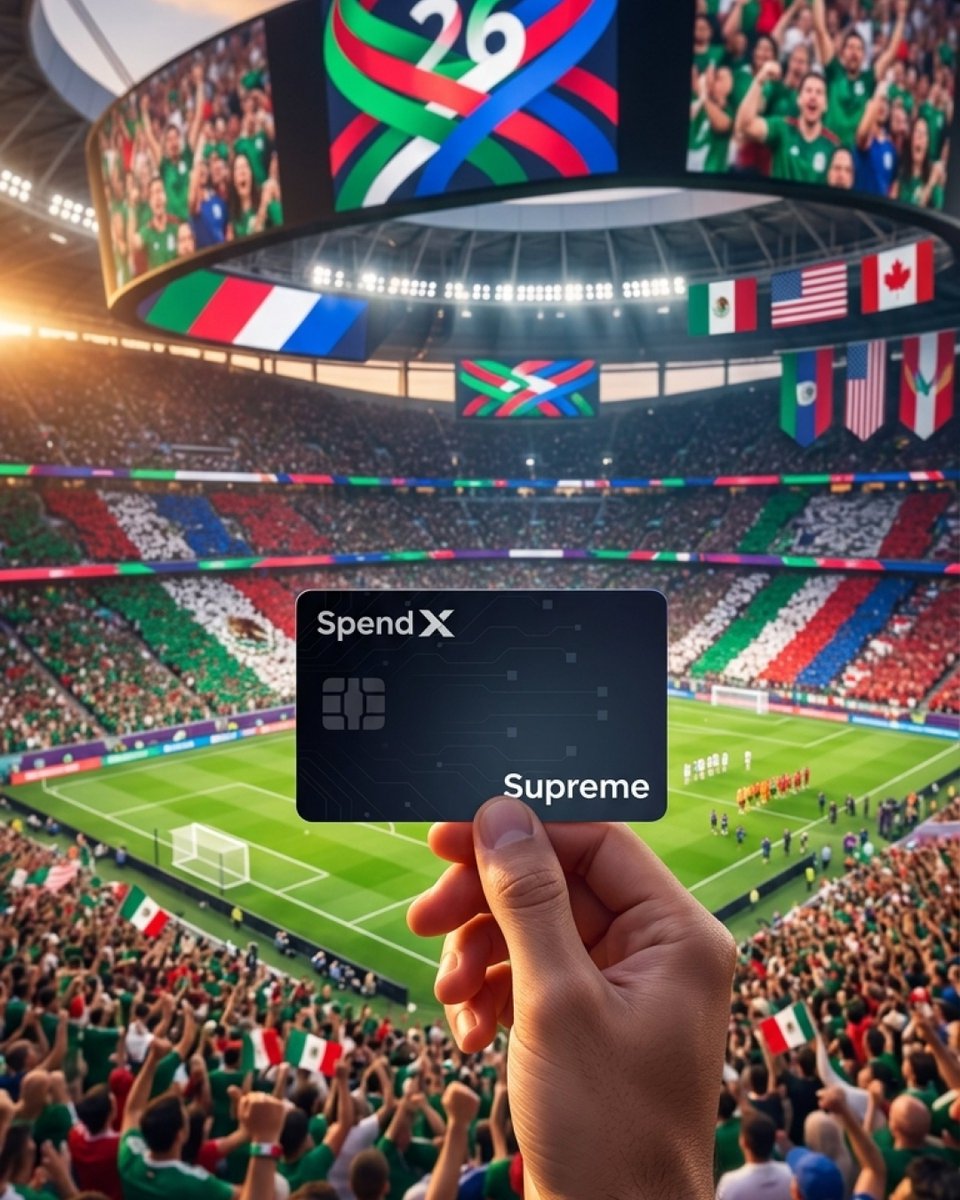 SpendX_official's tweet photo. ⚽ The world’s biggest football moments deserve a card that travels with you.

From matchday excitement to unforgettable experiences across North America, the SpendX Supreme Card is your pass to seamless spending wherever the game takes you. 🌎 https://t.co/cJmDMncD2n