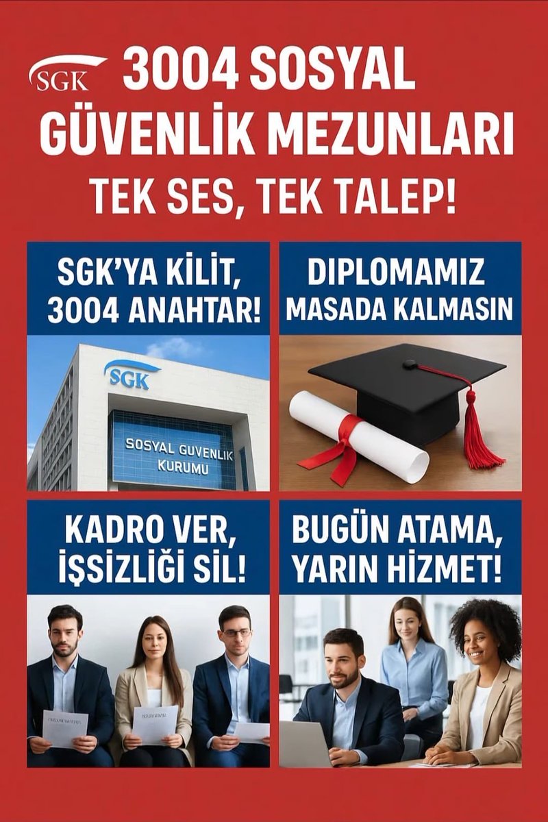 asude_kync's tweet photo. @isikhanvedat SGK ve bağlı kurumlarda ihtiyaç olmasına rağmen 3004 mezunları için planlama eksikliği devam ediyor. Temmuz merkezi atamalarda bunun giderilmesini istiyoruz.
#Temmuzda3004eKadro
@csgbakanligi @lutfiayddin @unalanugur https://t.co/iyGjhO8Ode