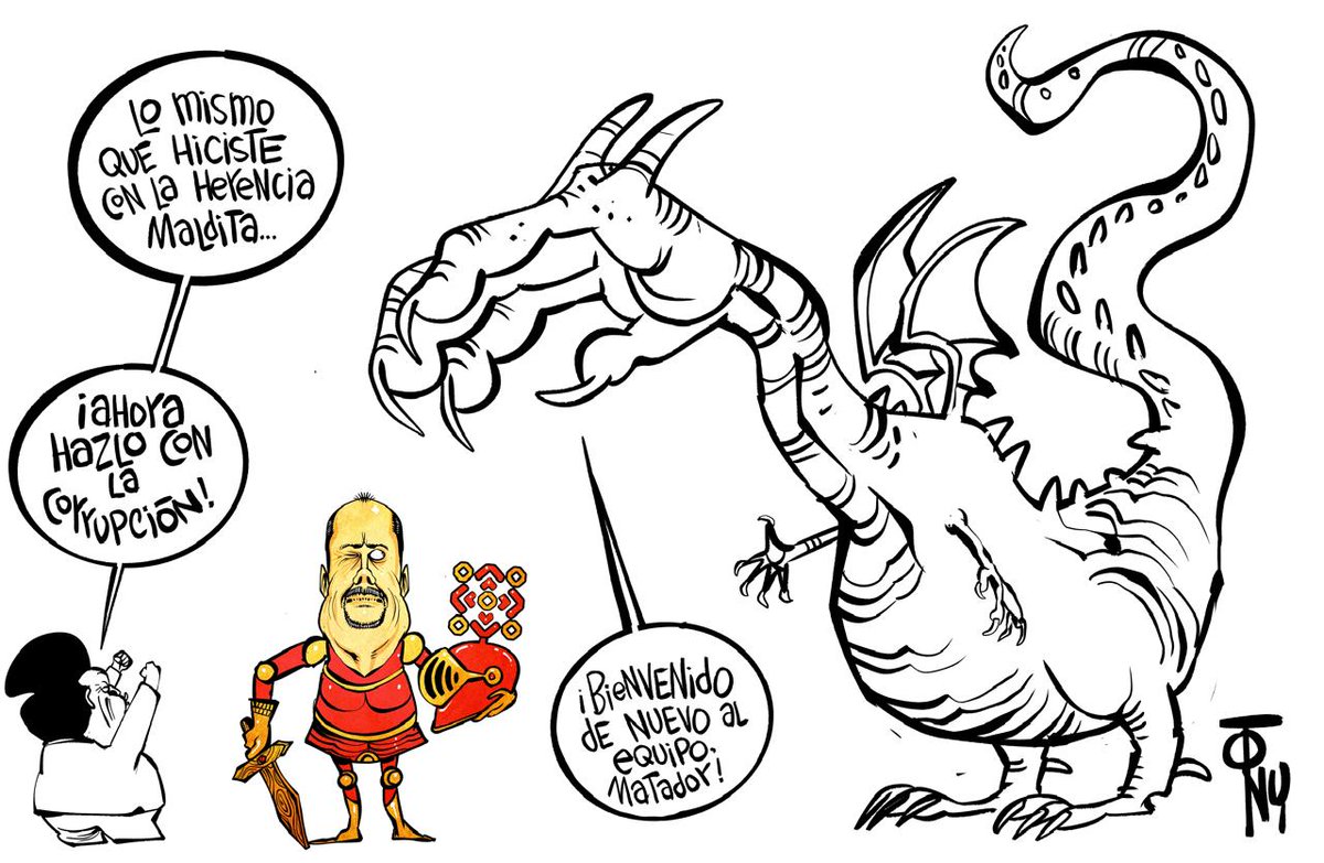 DiariodeYucatan's tweet photo. #CartónDeTony "Cazador de dragones", creación de Tony Peraza. 🖋 @cartonysta https://t.co/N8DyOp2w4g