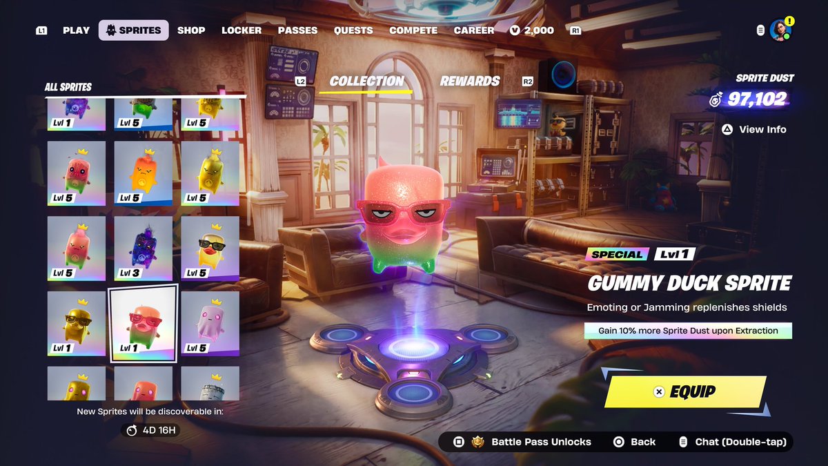 snail_plays's tweet photo. Well, this Fortnite power hour(s) was a success. I got 4 gummy sprites, and now I only need the gummy king and zero point. https://t.co/kZOeFjhQof