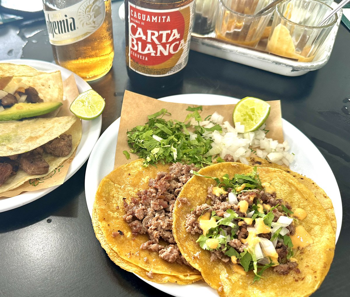mitsumomori__'s tweet photo. 今日はカルネアサーダとビステックを食べました🌮カグアミータというビールとよく合います。とても美味しかったです‼️ https://t.co/OJ334GJvBP