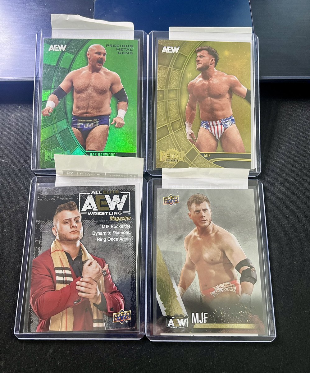 Robski3030's tweet photo. Great mailday from #ePack &amp; COMC. Plenty of Hawks (Nazar, Arty, Bedard etc) plus MJF Rookies including the Finisher SP &amp; more. Great Dax Harwood Green PMG /10 &amp; Joao Neves Auto https://t.co/9CuG1eVZo0