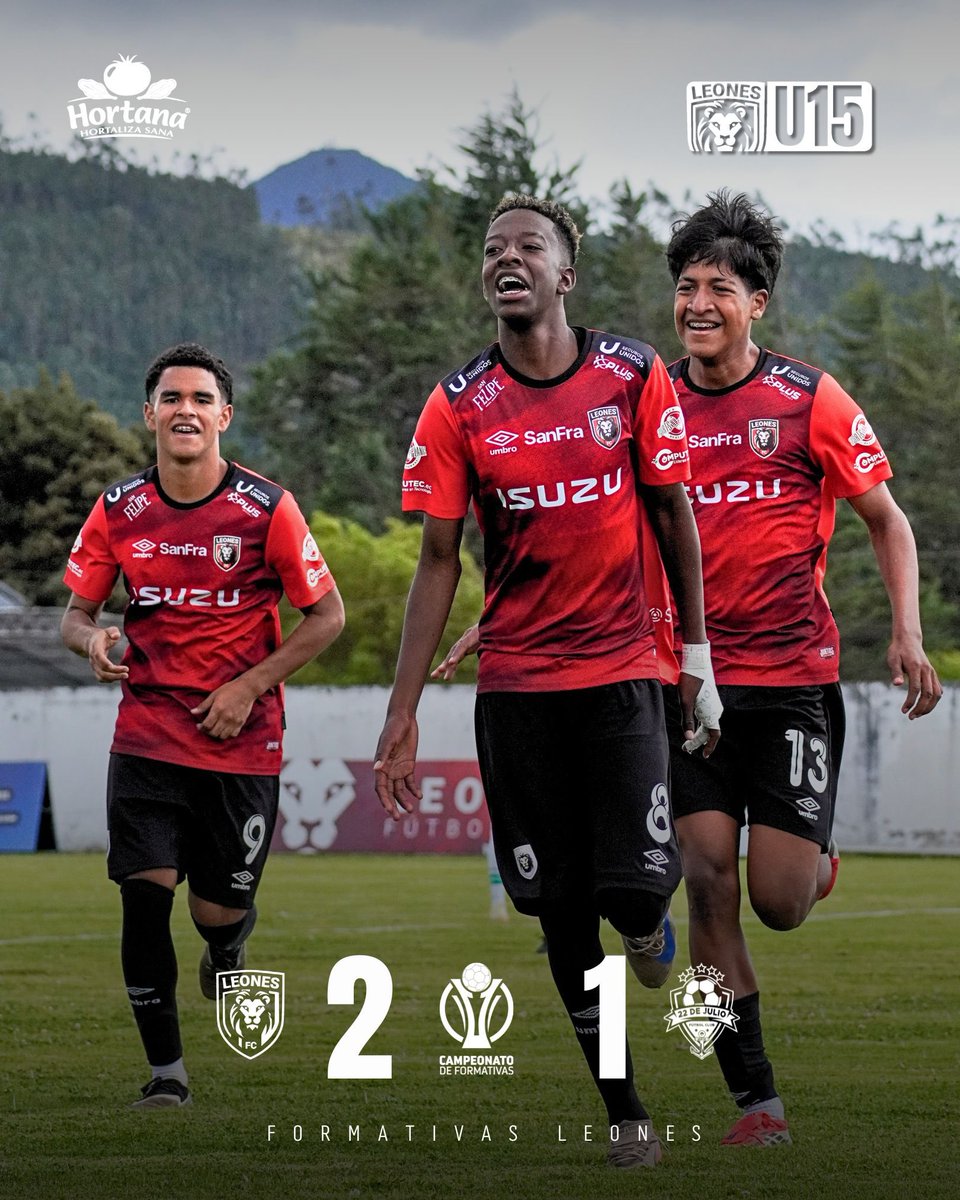 LeonesFC_Ec's tweet photo. U15 | Ganó LEONESSSSSS ➕3️⃣

/ LFC 2 - 1 22J /
#FormativasLFC #LeonesFC #VamosLeones🦁 https://t.co/jY7IB56ysh