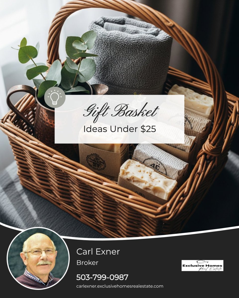 carlexner's tweet photo. Here’s an easy gift basket idea for under $25:

🧼 Handcrafted soaps
🕯️ A soothing candle
🍫 Gourmet snacks or chocolates
🫒 Specialty olive oil
🧺 A stylish dish towel to tie it all together

The best gifts don’t have to be complicated; they just need a thoughtful touch. https://t.co/blOvhLVp05