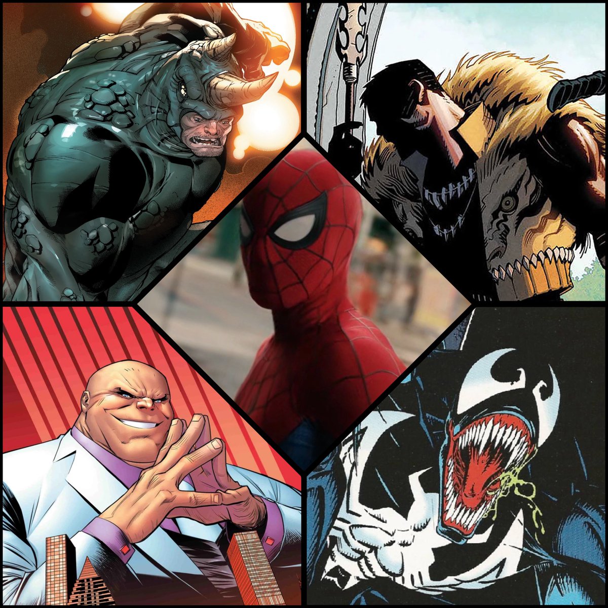 CinemaSupreme's tweet photo. Tom Holland’s rumored villains wishlist for his 2nd Spider-Man trilogy 👀

- Kraven The Hunter
- Rhino
- Venom
- Kingpin https://t.co/oqTe0VvFim