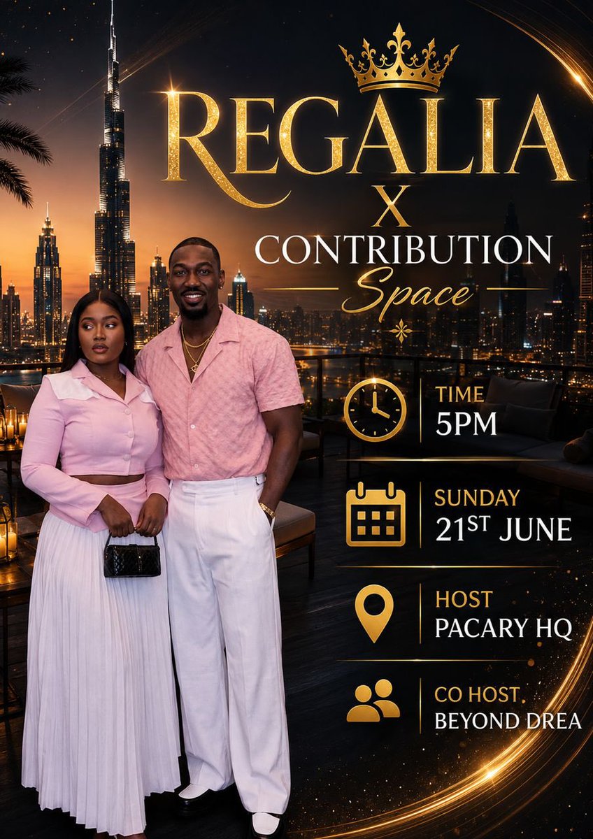 PACARYHQ's tweet photo. REGALIA ✖️ CONTRIBUTION SPACE is here!
Join us this Sunday at 5PM as we come together to build, support.

Hosted by PACARY HQ 🤍
Co-host: @mens_maame 

PACARY THE PERFECT MATCH  
PRISCARY THE FAN FAVORITE
PAPPY THE ALPHA MALE

#Pacary 
#PatrickLigay
#PrincillaPriscary https://t.co/M49S3r2EsD