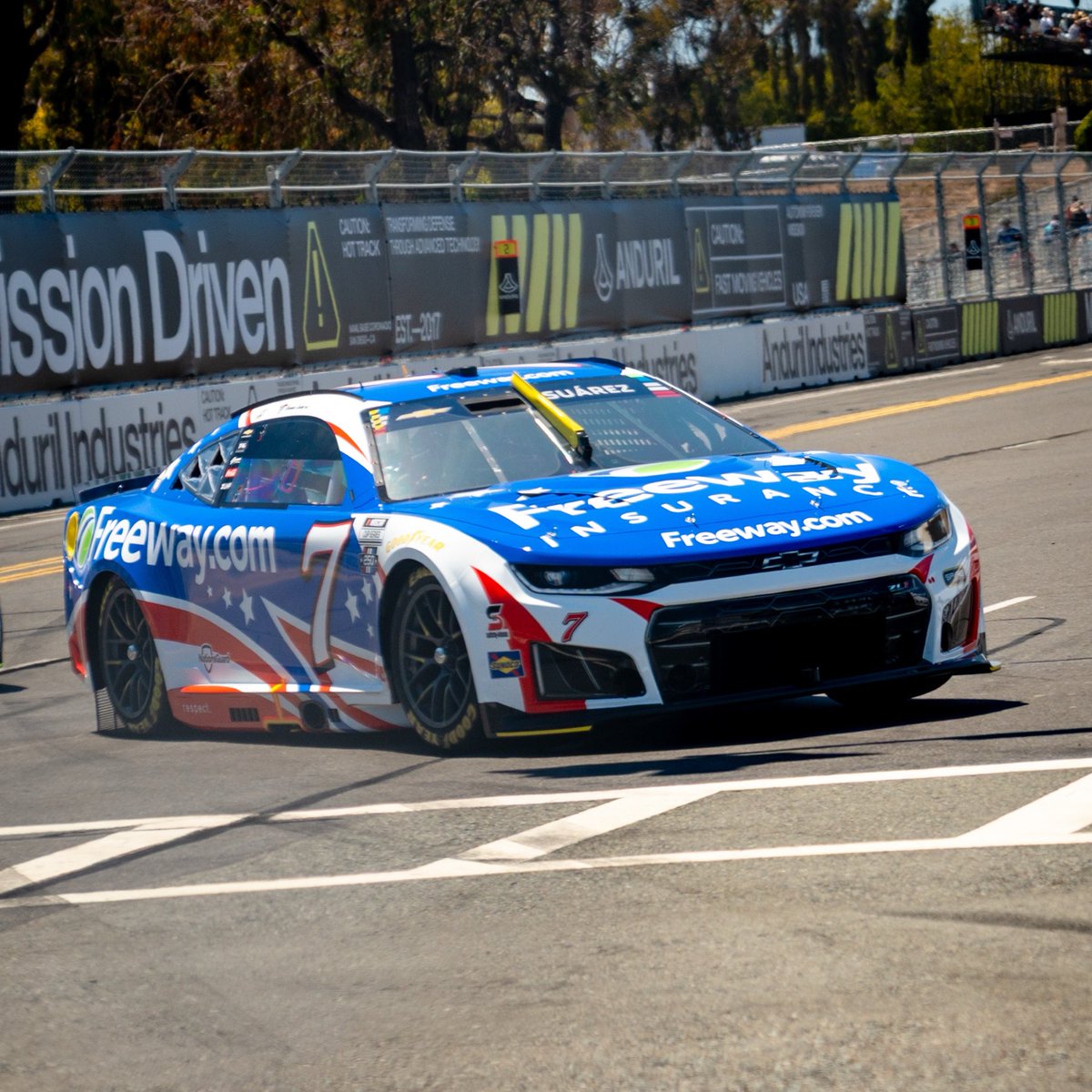 Daniel_SuarezG's tweet photo. P6 in qualifying here in San Diego! Super proud of the team for the adjustments from Friday to Saturday. I feel like we left a little bit on the table but we have a solid @Freeway_Ins Chevy for tomorrow! 👊🏽 https://t.co/9Lhvt73zuv