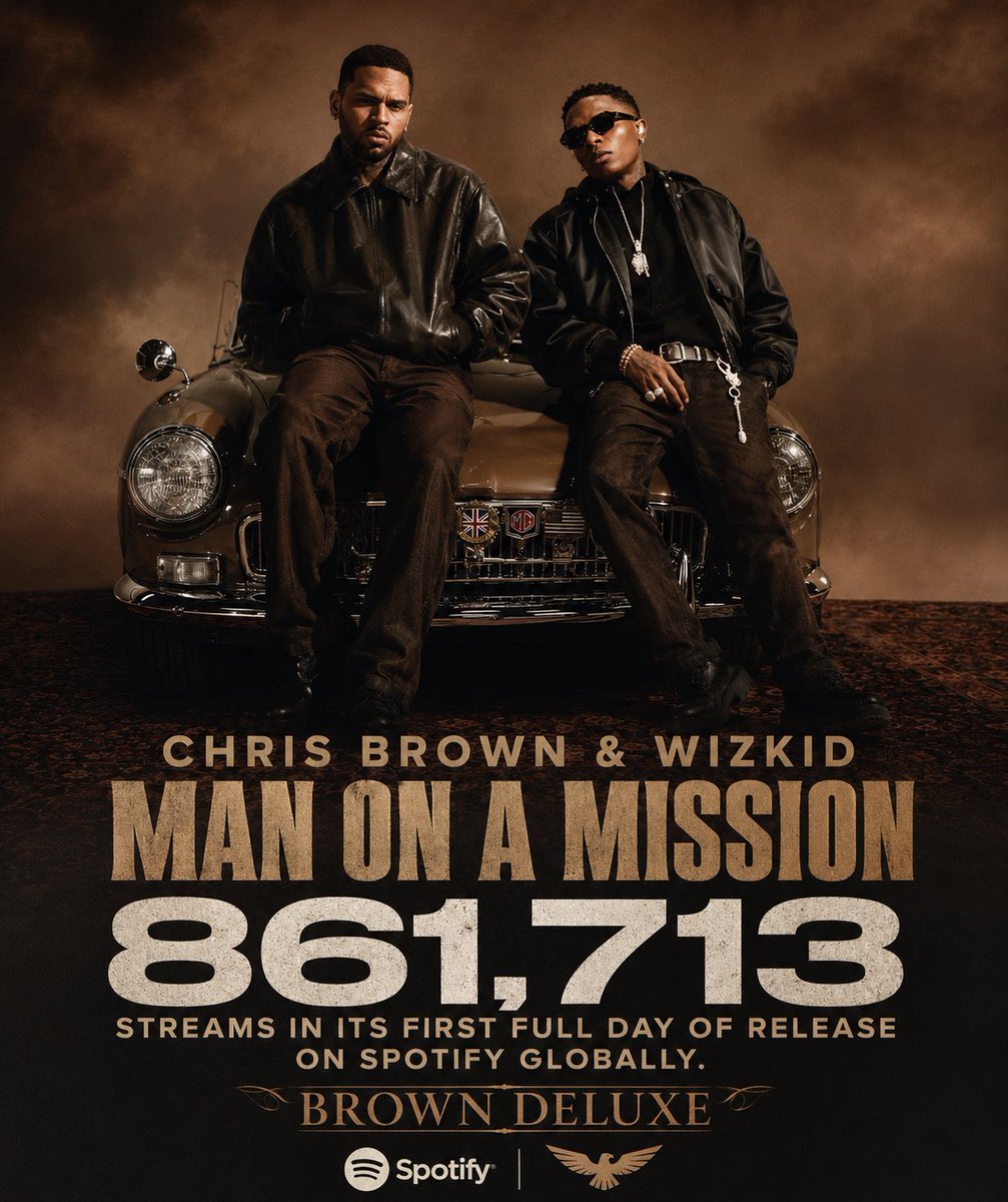 Meekfeelben's tweet photo. Chris Brown &amp; Wizkid’s “MAN ON A MISSION” first full day streams on Spotify 📊📊🦅🦅🦅 https://t.co/zzNmBFHPHv