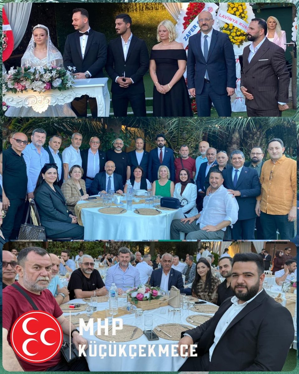 KCEKMECE_MHP's tweet photo. İlçe Başkanımız ve İlçe Yöneticilerimiz, Belediye Meclis Üyemiz Sn. Faik ER Beyefendi'nin yeğeninin #düğün merasimine katılmışlardır. 

Emine-Eren çiftine bir ömür #mutluluklar dileriz.

@_MHPistanbul_

#MHPİstanbul 
#MHPKüçükçekmece https://t.co/YRm42mEFll