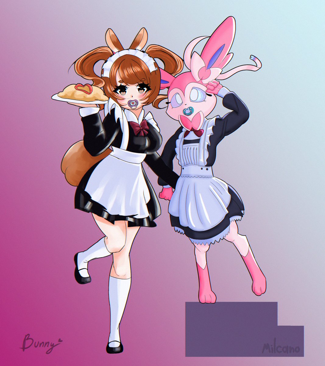 ArtsMilcano's tweet photo. Silly Maids~ 

Collab with: @BunnyAngelDoll 🐇 https://t.co/LedYIY2AW7