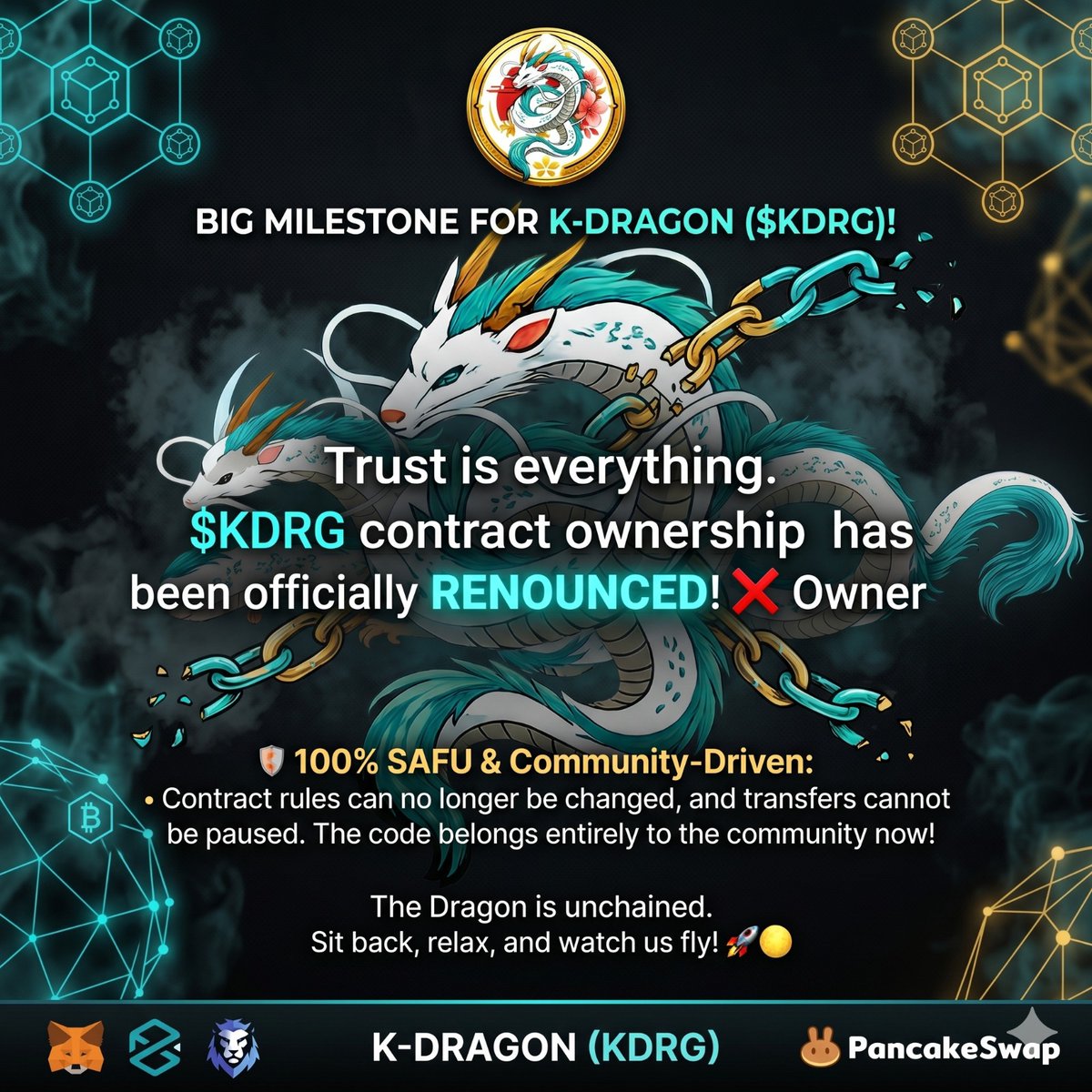 kdragontoken's tweet photo. @jinnn_an 🐉 HUGE STEP FOR $KDRG!

Trust is everything: Ownership Renounced! ❌ Owner

The dragon has broken its chains, get ready for takeoff! 🚀
.
CA: 0x43ab6c708250348fdf84d5618a8425e6243796cd
.
#KDRG #BNBChain #DeFi #Crypto #gemeloscastillo https://t.co/OK4pxLvMqh